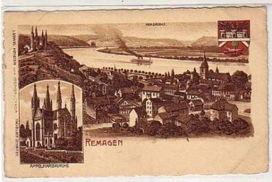 37888 Ak Remagen Panorama u. Appolinariuskirche um 1900