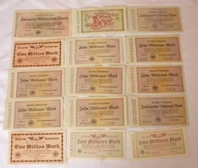 15 Banknoten Inflation Reichsbahn Berlin 1923