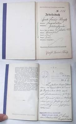 altes Arbeitsbuch Bergarbeiter Friedrichsgrün um 1905