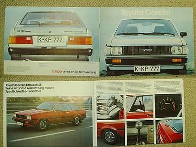 Prospekt Werbung Reklame Toyota Corolla um 1980