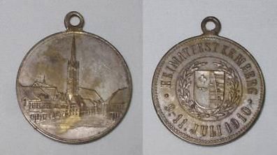 alte Medaille Heimatfest Kemberg 9.-11. Juli 1910