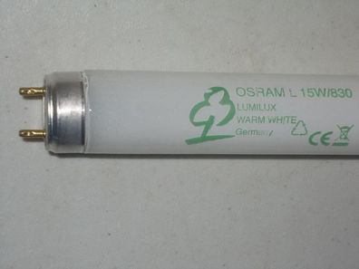 Osram L 15w/830 LumiLux Warm White Germany G13 T8 15 w watt 3000 K Kelvin WarmTon T26