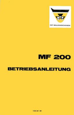 Betriebsanleitung Massey Ferguson MF 200 Laderaupe Planierraupe