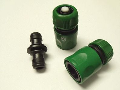 Schlauchverbinder Set 3-teilig Schlauchanschluss 1/2" Schlauchkupplung mit Wasserstop