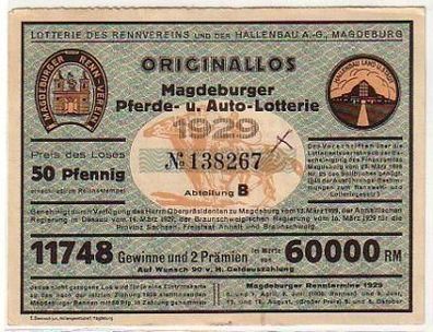 Los der Magdeburger Pferde- und Auto- Lotterie 1929