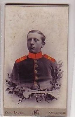 26595 altes Kabinettfoto Soldat Karlsruhe um 1915