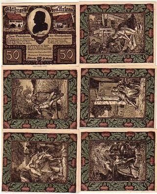 6 Banknoten Notgeld Stadt Artern 1921