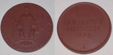 DDR Porzellan Medaille Hochstift Meißen 968-1976