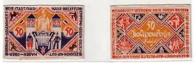 50 Mark Bielefeld Banknote aus Seide 1922 "Dukaten ..."