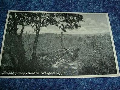 2889/ Postkarte-Mägdesprung, Ostharz, Mägdetrappe