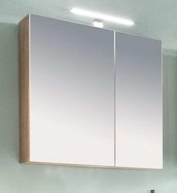 Bad Spiegelschrank weiss Eiche sägerau Badezimmer Badschrank Spiegel 65 cm Porto