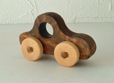 Holz Auto - Greifling aus Holz, Spielauto Greifauto Spielzeugauto Holz - dunkel