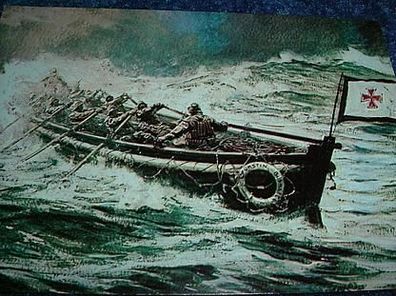2928/ Postkarte-Fürstin Bismarck-Ruderrettungsboot