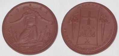 Porzellan Medaille Meißen Kriegergedächtnis Kirche 1923