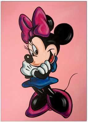 Klausewitz: Original Acryl auf Leinwand: Minnie Mouse / 50x70 cm
