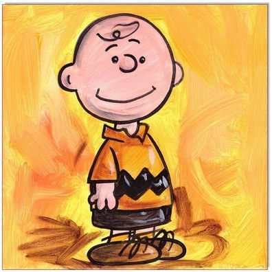 Klausewitz: Original Acryl auf Leinwand: Peanuts Charlie Brown / 20x20 cm