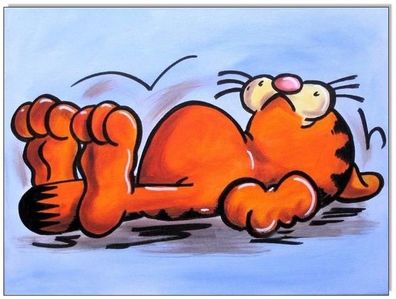 Klausewitz: Original Acryl auf Leinwand: Powerless Garfield / / 40x50 cm