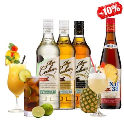 Ron Cubay C1 Bundle 0,7l / 38% Alc. Vol. 4 Flaschen kubanischer Rum