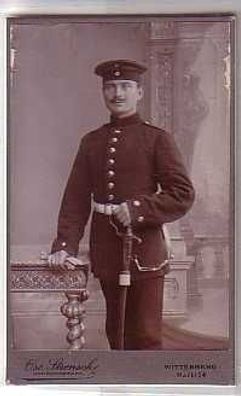 14201 altes Kabinettfoto Soldat Wittenberg um 1915
