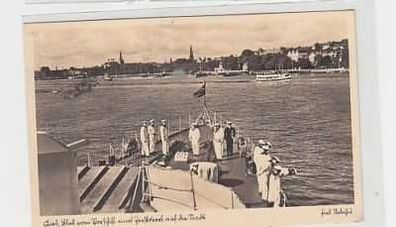 36663 Ak Kiel Blick vom Vorschiff eines Zerstörers 1941