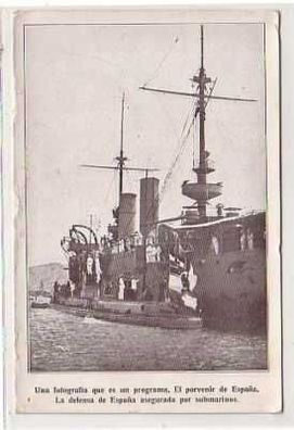 25298 Ak Deutsches Kriegsschiff und U-Boot um 1915