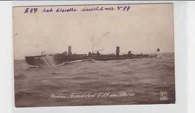 33818 Feldpost Ak Hochsee Torpedoboot V89 im Sturm 1916