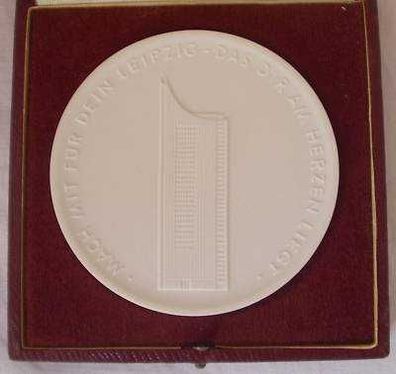 Meißner Porzellan Medaille Nat. Front Leipzig Uniriese