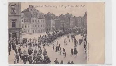 36337 Ak Bergfest in Schneeberg im Erzgebirge 1911