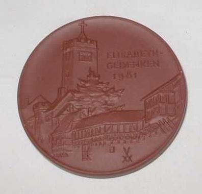 Porzellan Medaille Meißen Elisabeth Gedenken 1981