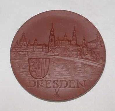 Porzellan Medaille Meißen 125 Jahre Zoo Dresden 1986