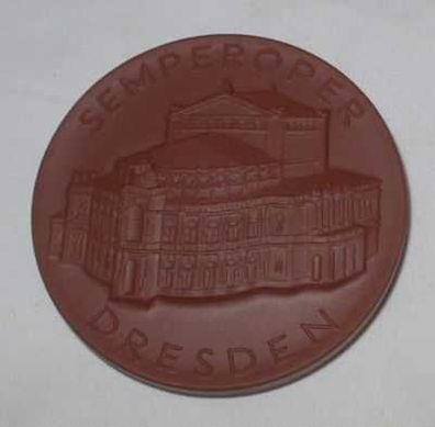 TAKRAF Porzellan Medaille Meißen Semperoper Dresden