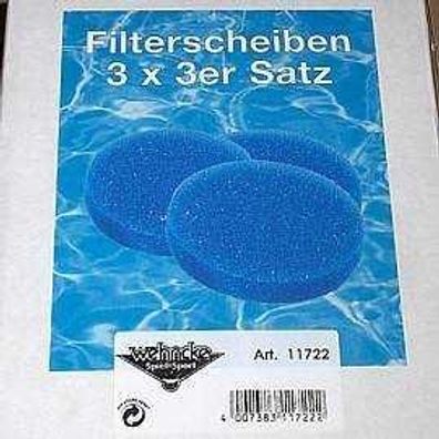 Wehncke 11722 Ersatz Filterscheiben 3 x 3 Pad´s - Neu !
