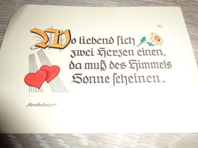 5640 Postkarte / Spruchkarte 1955 / AZET handkoloriert