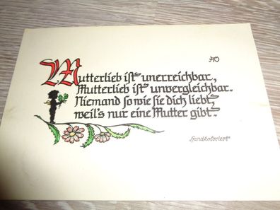 5641 Postkarte / Spruchkarte 1955 / AZET handkoloriert