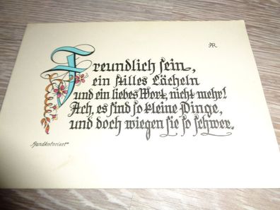 5643 Postkarte / Spruchkarte 1955 / AZET handkoloriert