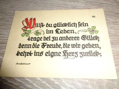 5645 Postkarte / Spruchkarte 1954 / AZET handkoloriert