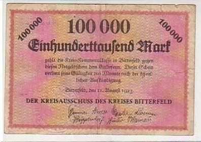 100000 Mark Banknote Kreis Bitterfeld 11.08.1923