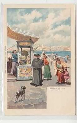 37978 Ak Lithographie Napoli Neapel S. Lucia um 1910