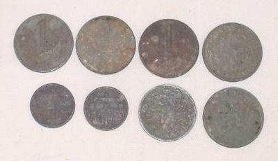 8 Zink Münzen Böhmen und Mähren 1941-1943
