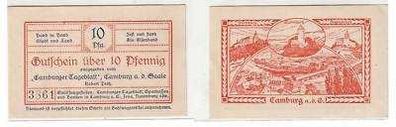 10 Pfennig Banknote Camburger Tageblatt Robert Peitz