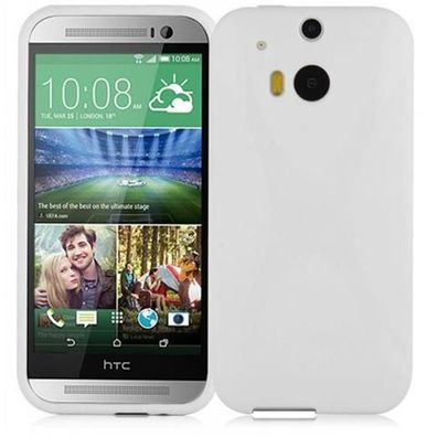 Cadorabo Hülle für HTC ONE M8 (2. Gen.) - Hülle in Magnesium WEIß - Handy...