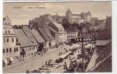 39580 Ak Colditz Markt und Schloss um 1910