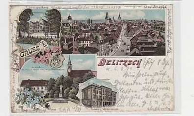 38144 Ak Lithographie Gruß aus Delitzsch 1899