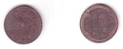 10 Centimes Münze Kriegsgefangenengeld 1. Weltkrieg