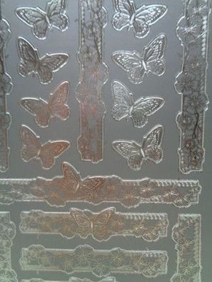 Gravur Stickerbogen MD Motive Bordüren Ecken Rahmen Stitch & Tiere Schmetterlinge