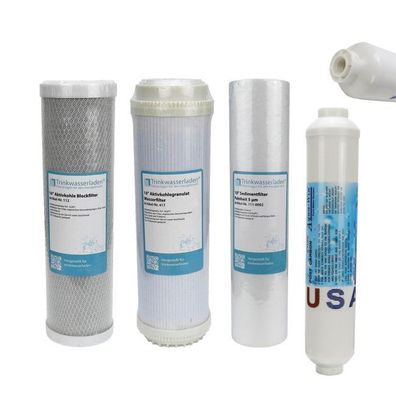 Filter Set 10" 4-teilig Ersatzfilter Umkehrosmose Anlage RO Sediment Aktivkohle