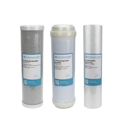 Filter Set 10" 3-teilig Ersatzfilter Umkehrosmose Anlage RO Sediment Aktivkohle