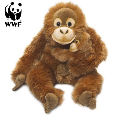 WWF Plüschtier Orang-Utan Mutter mit Baby (25cm) Kuscheltier Lebensecht Affe