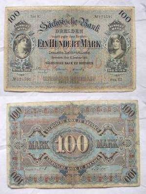 100 Mark Banknote Sächsische Bank Dresden 1911