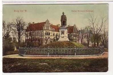 39308 Ak Burg bei Magdeburg Kaiser Wilhelm Denkmal 1907